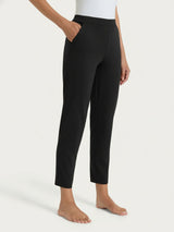 Pantalone a carota con tasche in Jersey di Cotone Neri Donna - Ragno