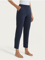 Pantalone a carota con tasche in Jersey di Cotone Blu Donna - Ragno