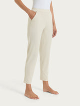 Pantalone a carota con tasche in Jersey di Cotone Bianchi Donna - Ragno