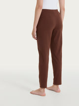 Pantalone a carota con tasche in Jersey di Cotone Marroni Donna - Ragno