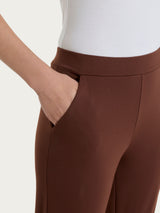 Pantalone a carota con tasche in Jersey di Cotone Marroni Donna - Ragno
