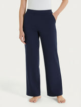 Pantalone ampio con tasche in Jersey di Cotone Blu Donna - Ragno
