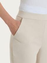 Pantalone ampio con tasche in Jersey di Cotone Bianchi Donna - Ragno