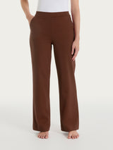 Pantalone ampio con tasche in Jersey di Cotone Marroni Donna - Ragno