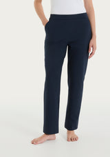 Pantalone dritto con tasche in Jersey di Cotone Blu Donna - Ragno