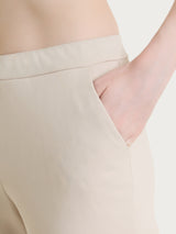 Pantalone dritto con tasche in Jersey di Cotone Bianchi Donna - Ragno