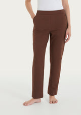 Pantalone dritto con tasche in Jersey di Cotone Marroni Donna - Ragno