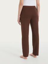 Pantalone dritto con tasche in Jersey di Cotone Marroni Donna - Ragno