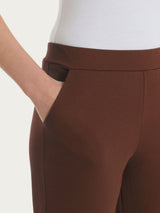 Pantalone dritto con tasche in Jersey di Cotone Marroni Donna - Ragno