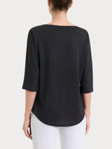 Maglietta con manica 3/4 kimono in Summer Light Neri Donna - Ragno