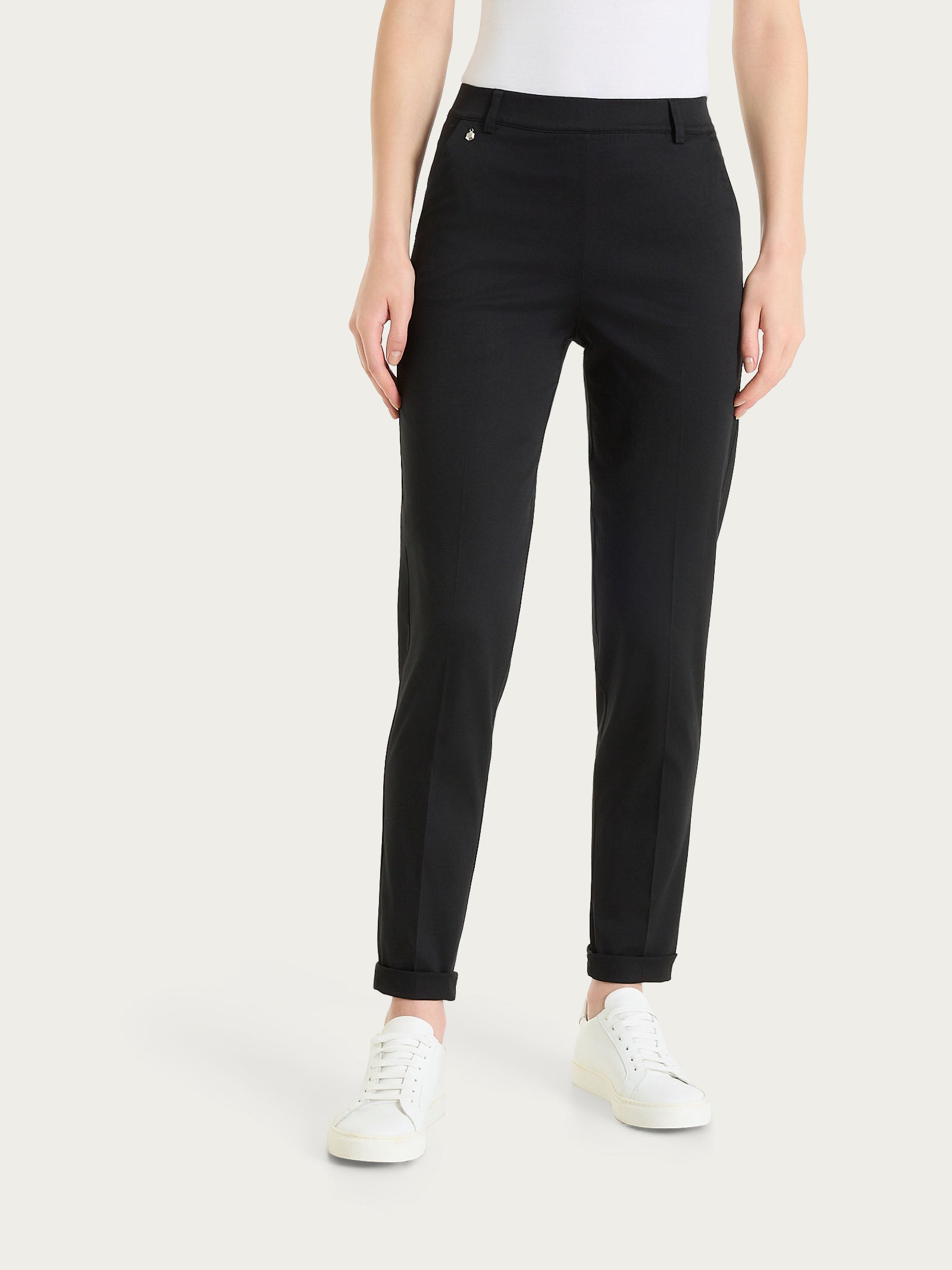 Pantalone ampio con tasche e risvolto in Super Fresh - Bleu