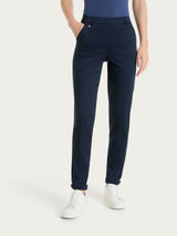 Pantalone chino slim con tasche in Satin Power Blu Donna - Ragno