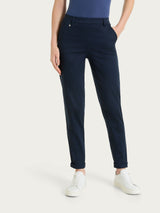 Pantalone chino slim con tasche in Satin Power Blu Donna - Ragno