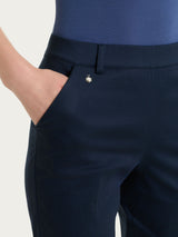 Pantalone chino slim con tasche in Satin Power Blu Donna - Ragno