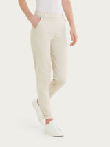 Pantalone chino slim con tasche in Satin Power Bianchi Donna - Ragno