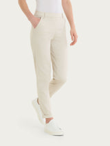 Pantalone chino slim con tasche in Satin Power Bianchi Donna - Ragno