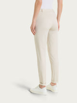 Pantalone chino slim con tasche in Satin Power Bianchi Donna - Ragno