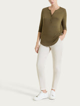 Pantalone chino slim con tasche in Satin Power Bianchi Donna - Ragno