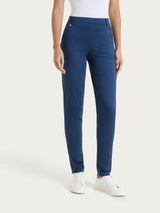 Pantalone chino slim con tasche in Satin Power Blu Donna - Ragno