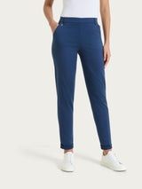 Pantalone chino slim con tasche in Satin Power Blu Donna - Ragno