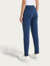 Pantalone chino slim con tasche in Satin Power Blu Donna - Ragno