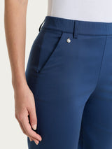 Pantalone chino slim con tasche in Satin Power Blu Donna - Ragno