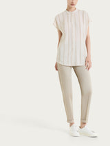 Pantalone chino slim con tasche in Satin Power Marroni Donna - Ragno