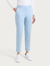 Pantalone chino slim con tasche in Satin Power Azzurri Donna - Ragno