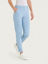 Pantalone chino slim con tasche in Satin Power Azzurri Donna - Ragno