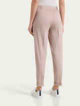 Pantalón chino con bolsillos en Satin Power rosa para mujer - Ragno