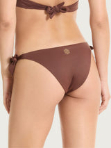Slip a triangolo con laccetti in Microfibra Stretch Marroni Donna - Ragno