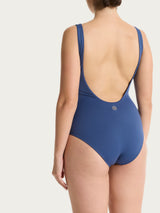 Costume intero con nodo in Microfibra Stretch Blu Donna - Ragno