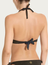 Reggiseno a triangolo in Microfibra Stretch Lurex Neri Donna - Ragno