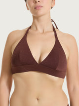 Reggiseno a triangolo in Microfibra Stretch Lurex Marroni Donna - Ragno