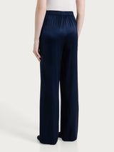 Pantalone ampio in Stretch Satin Blu Donna - Ragno