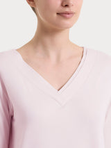 Camiseta en Viscosa Summer de cuello en V y manga 3/4 Rosa Mujer - Ragno