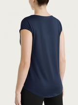 Maglietta con scollo a V incrociato in Viscosa Summer Blu Donna - Ragno