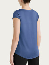Maglietta con scollo a V incrociato in Viscosa Summer Blu Donna - Ragno