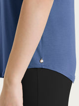 Maglietta con scollo a V incrociato in Viscosa Summer Blu Donna - Ragno