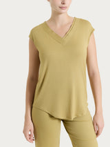 Maglietta con scollo a V incrociato in Viscosa Summer Verdi Donna - Ragno