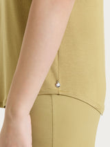 Maglietta con scollo a V incrociato in Viscosa Summer Verdi Donna - Ragno