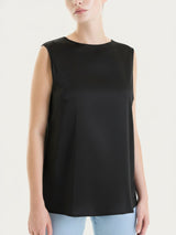 Top con spalla larga in Stretch Satin Neri Donna - Ragno