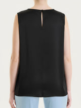 Top con spalla larga in Stretch Satin Neri Donna - Ragno