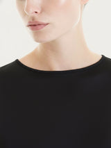 Top con spalla larga in Stretch Satin Neri Donna - Ragno