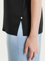 Top con spalla larga in Stretch Satin Neri Donna - Ragno