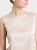 Top con spalla larga in Stretch Satin Bianchi Donna - Ragno