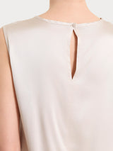 Top con spalla larga in Stretch Satin Bianchi Donna - Ragno