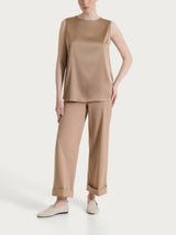 Top con spalla larga in Stretch Satin Marroni Donna - Ragno