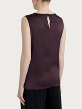 Top con spalla larga in Stretch Satin Marroni Donna - Ragno