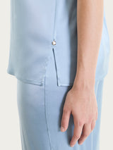 Top con spalla larga in Stretch Satin Azzurri Donna - Ragno